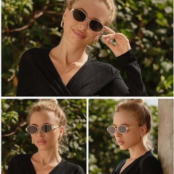 Retro Oval Sunglasses for Women Classic Shades UV400 Protection SJ1217 main image 5